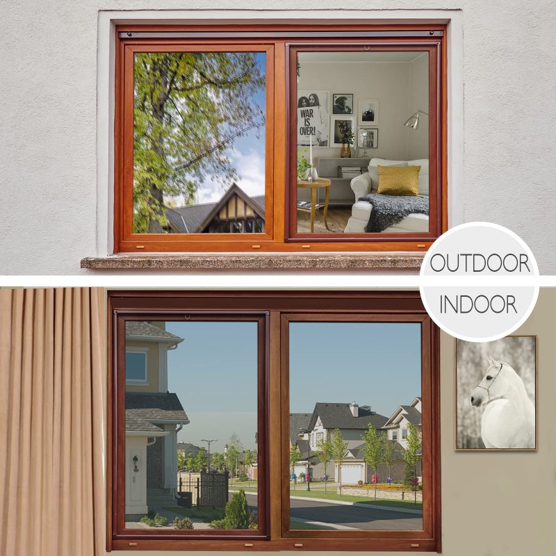 HIDBEA One Way Window Privacy Film Daytime, Heat Control UV Blocking Reflective Mirror Window Tint for Home, Non-Adhesive Self Static Cling Window Stickers (Silver, 17.5 Inch x 6.5 Feet) - Image 5